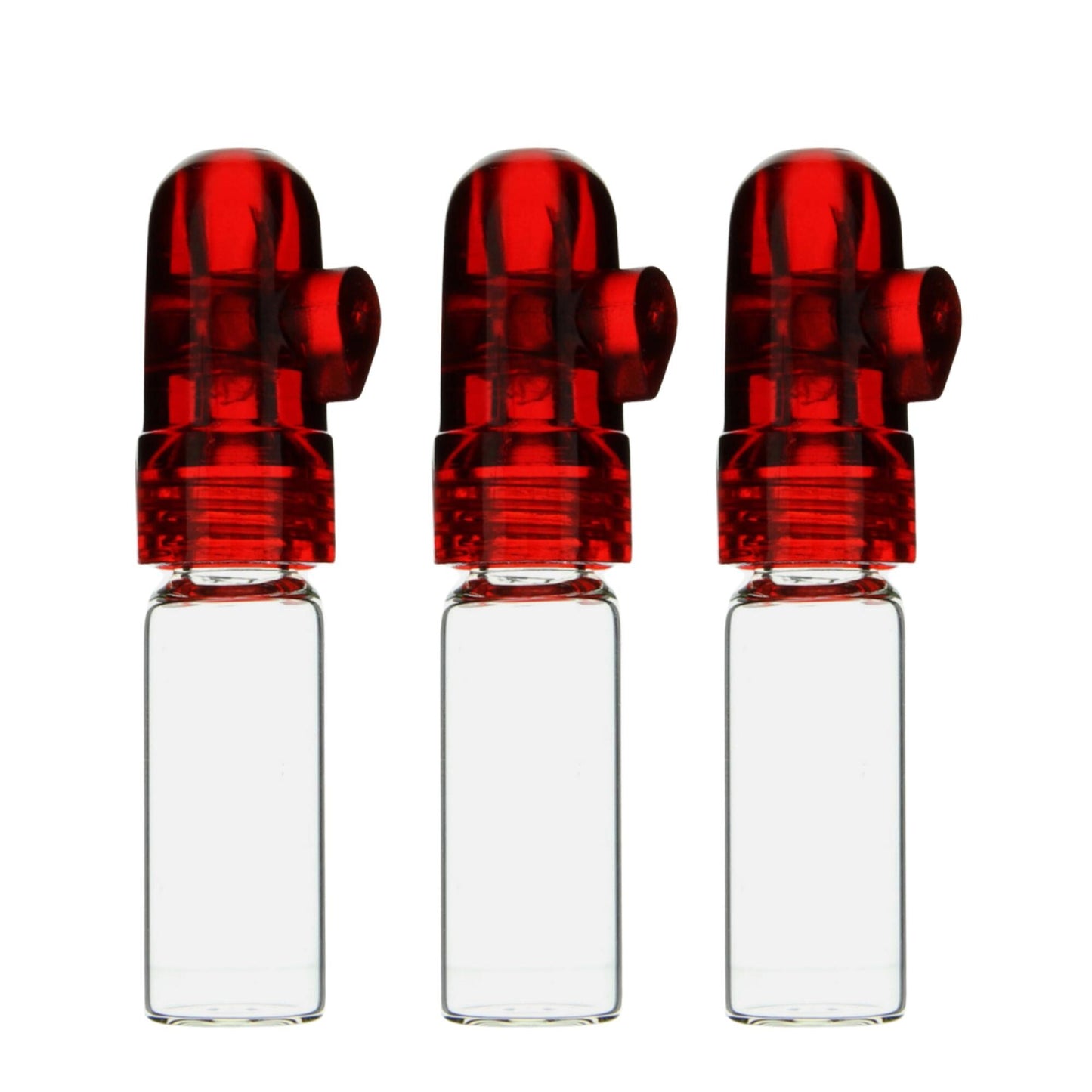 Snuff Bullet Sniffer Snorter Dispenser (Glass) | 3 Pack