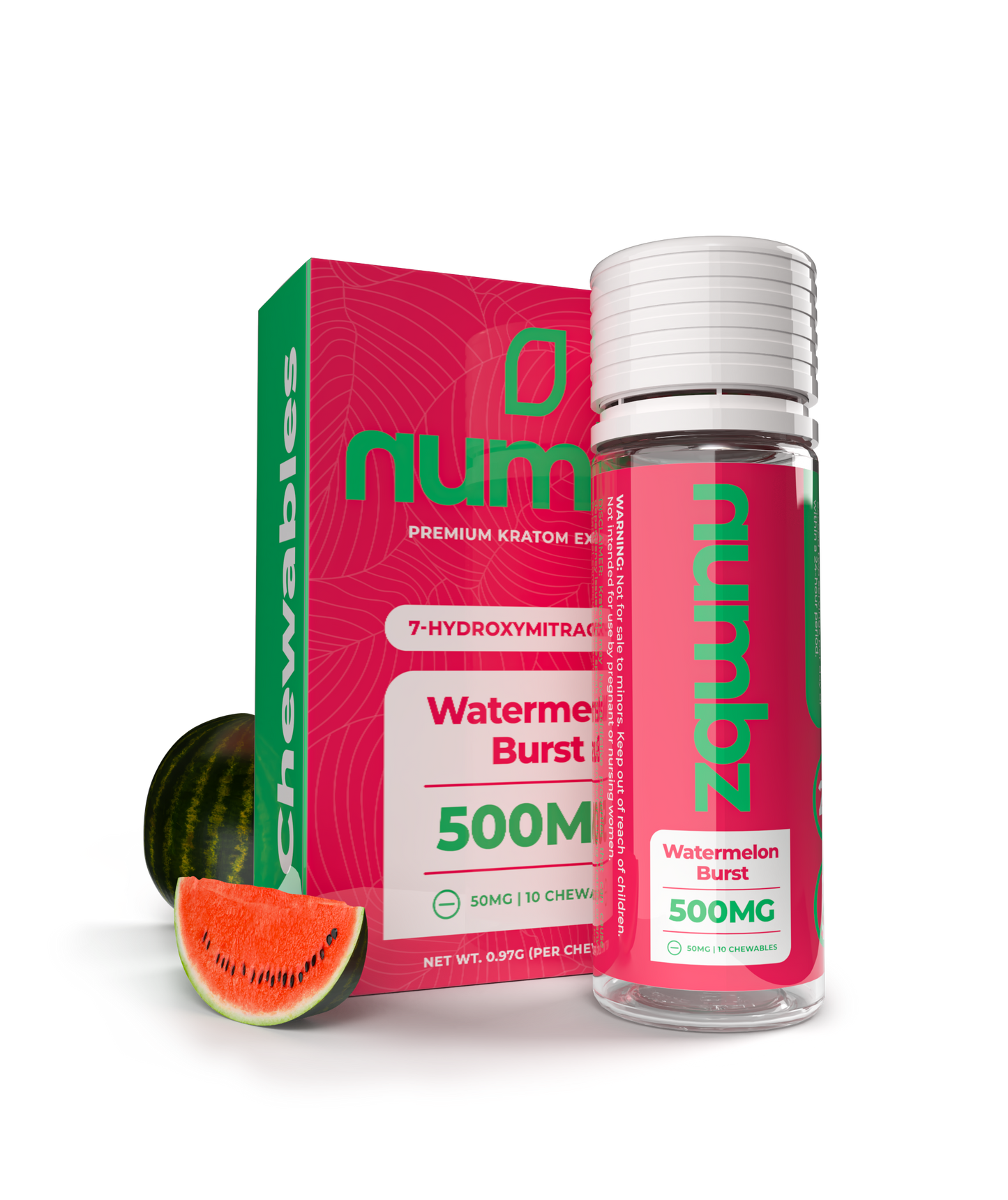 Numbz 7-OH + Minor Alkaloids | 500MG | (10) 50MG Chewables  Multiple Flavor Option