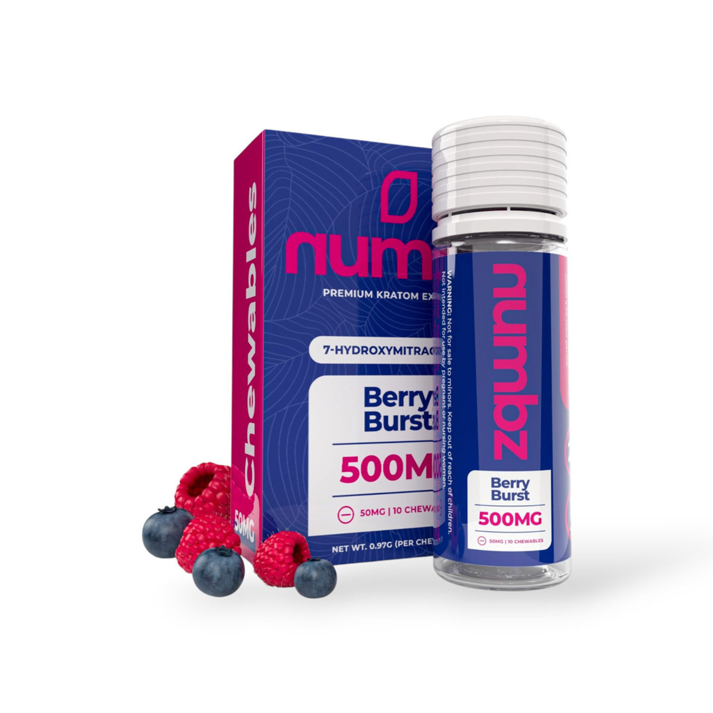 Numbz 7-OH + Minor Alkaloids | 500MG | (10) 50MG Chewables  Multiple Flavor Option