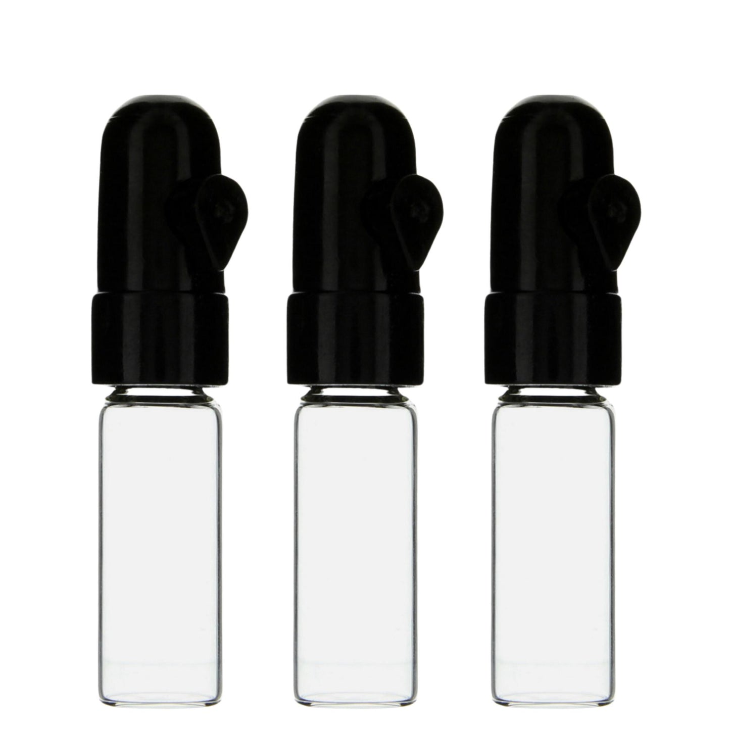 Snuff Bullet Sniffer Snorter Dispenser (Glass) | 3 Pack