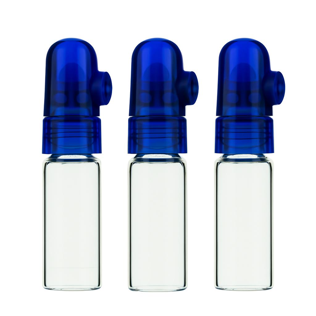 Snuff Bullet Sniffer Snorter Dispenser (Glass) | 3 Pack
