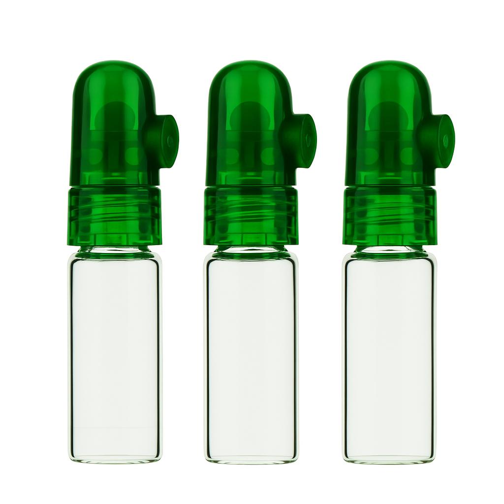 Snuff Bullet Sniffer Snorter Dispenser (Glass) | 3 Pack