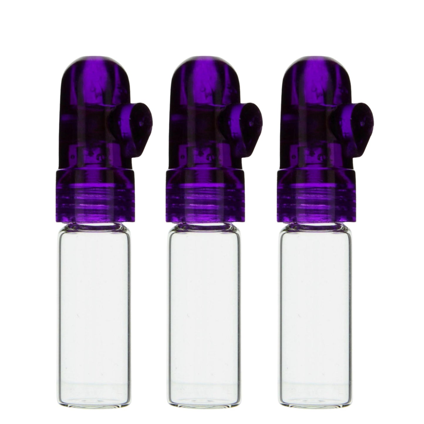 Snuff Bullet Sniffer Snorter Dispenser (Glass) | 3 Pack